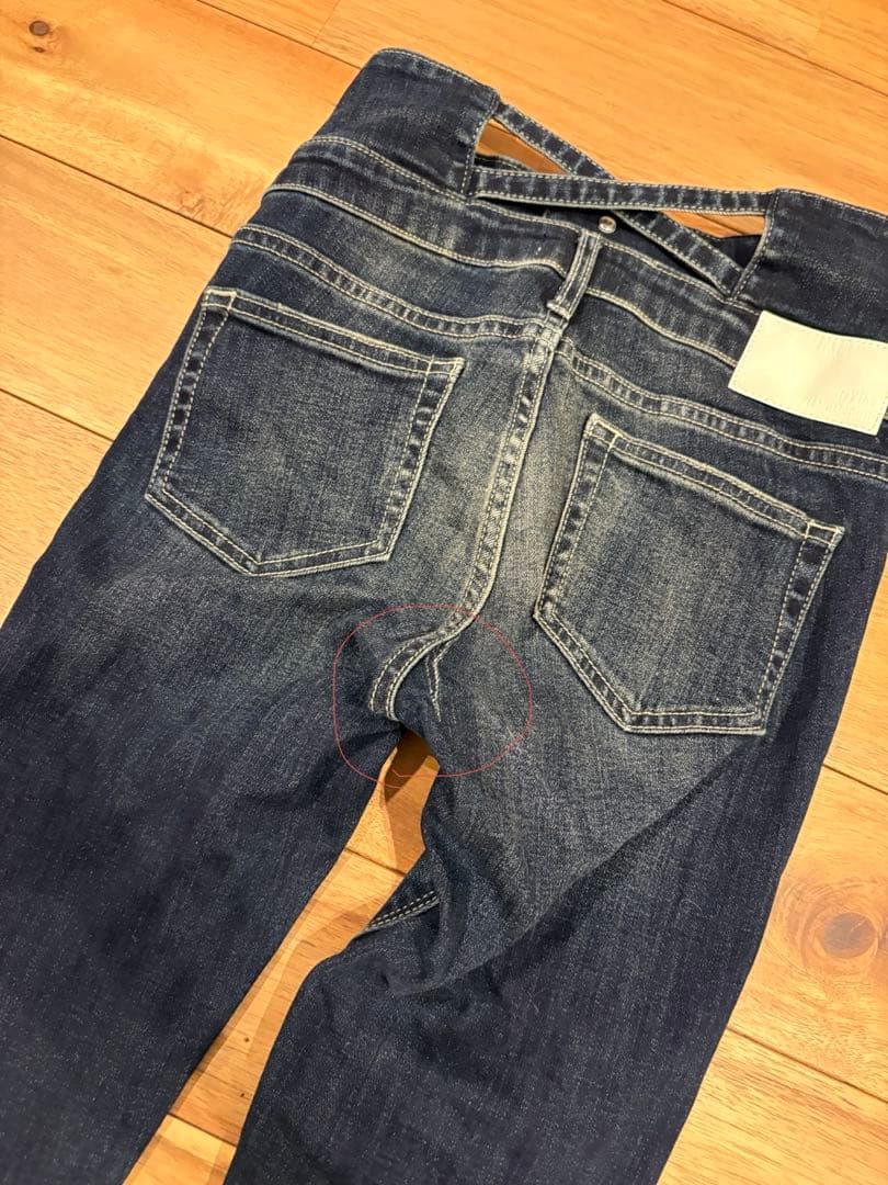 GYDA ハイウエストクロススキニーデニムパンツ Sサイズ ダークブルー