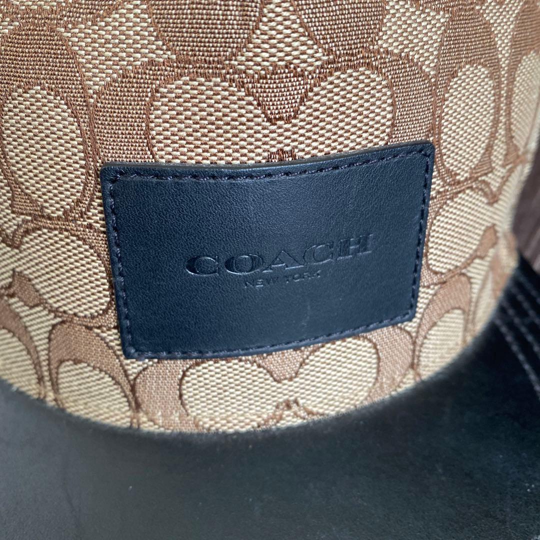 COACH ベージュ ブラック キャップ O/S