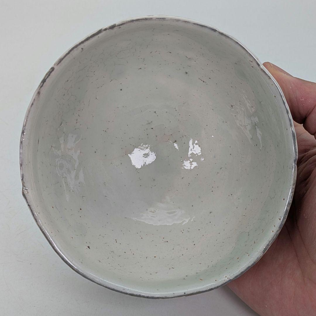寿康窯 柳楽泰久 粉引手茶盌 共箱合布栞 抹茶碗 抹茶茶碗 茶道具 茶器 食器