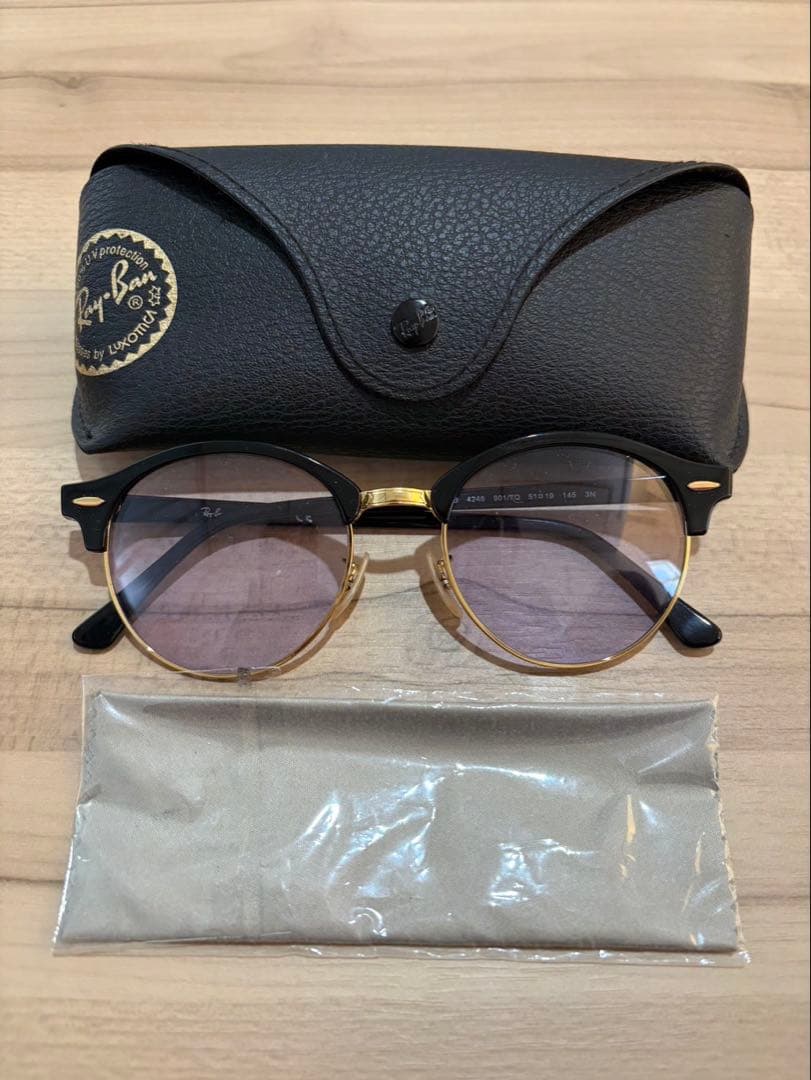 Ray-Ban ラウンドサングラス ブラック/ゴールド　レイバン