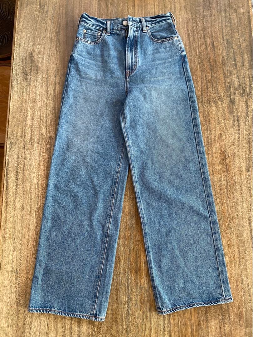 美品　NEEDBY heritage ワイドレッグ デニムパンツ
