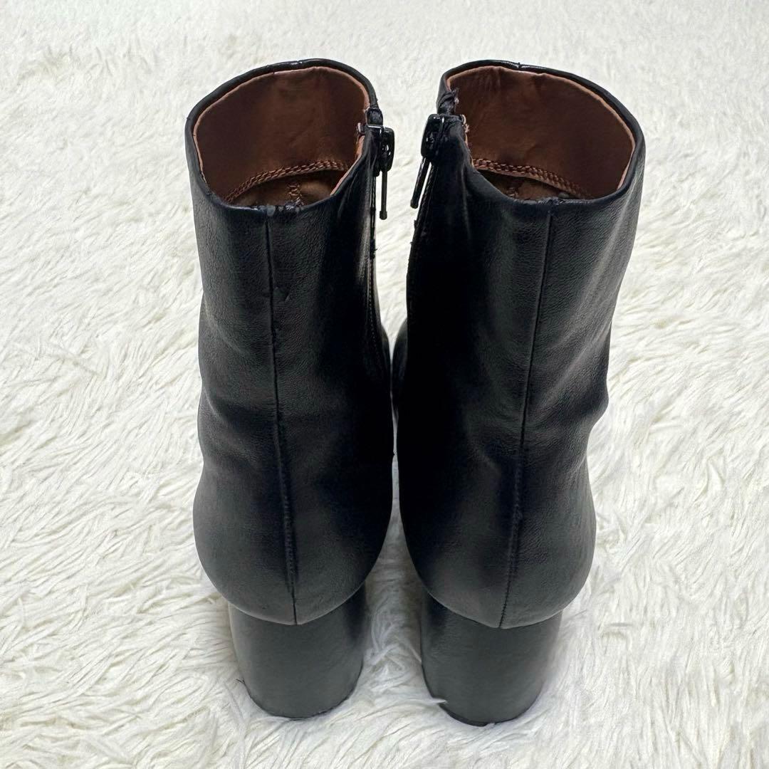 todayful Square Short Boots 37 ブーツ 黒　レザー
