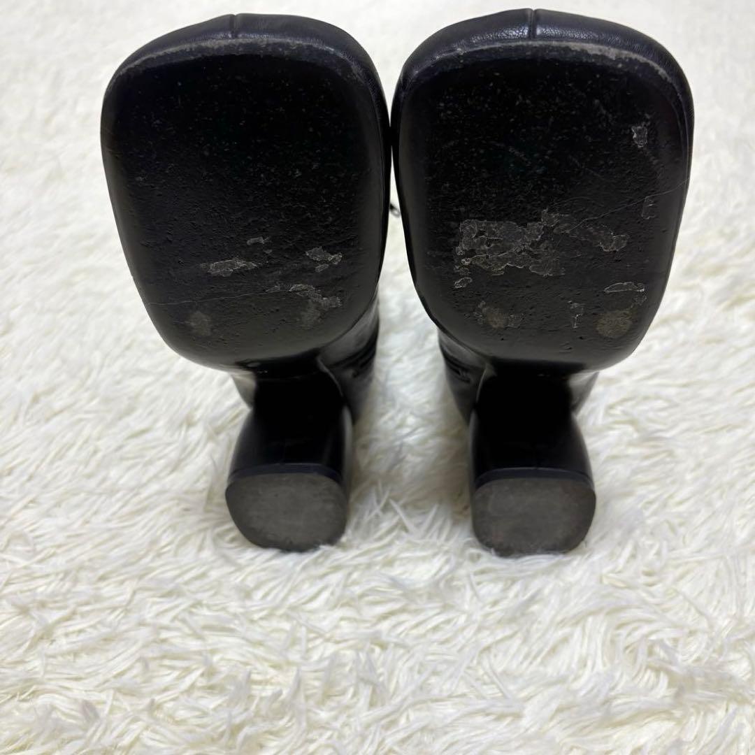 todayful Square Short Boots 37 ブーツ 黒　レザー