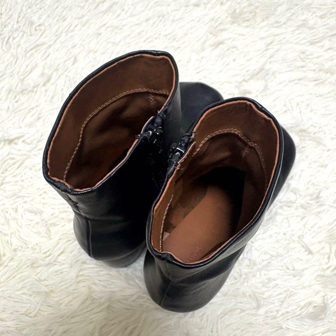 todayful Square Short Boots 37 ブーツ 黒　レザー