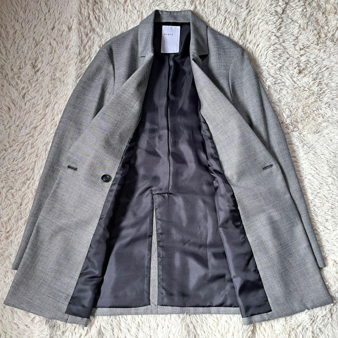 美品 定価3.5万 NOBLE ロング テーラードジャケット ダブル 日本製