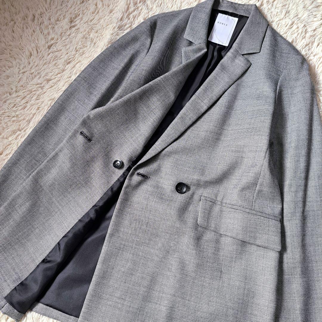 美品 定価3.5万 NOBLE ロング テーラードジャケット ダブル 日本製