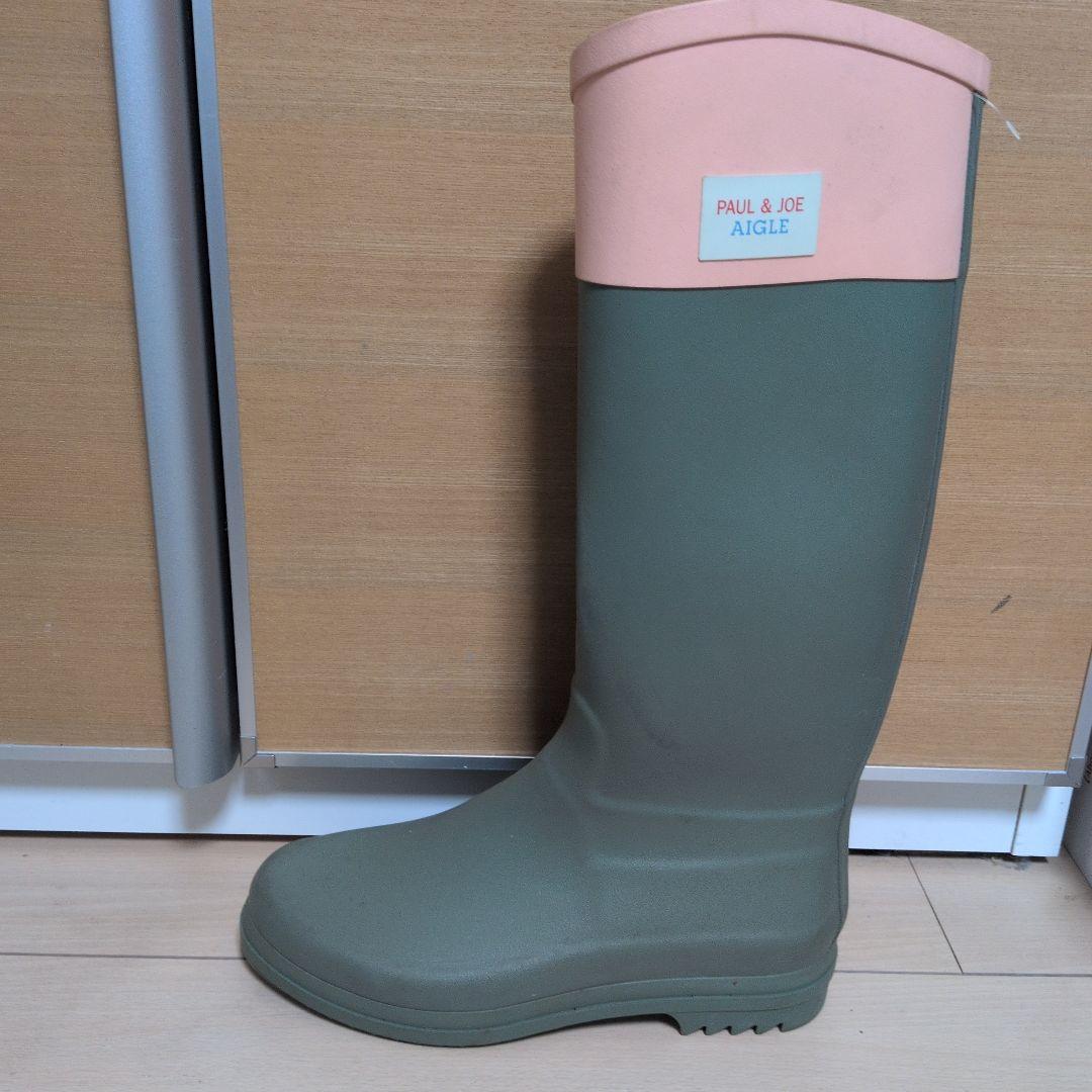 【新品未使用】PAUL & JOE AIGLE 長靴 グリーン/ピンク 36
