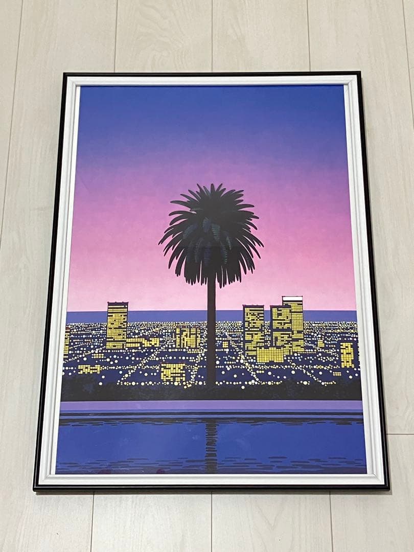 【額縁付き】 永井博（Hiroshi Nagai） A2ポスター 紫