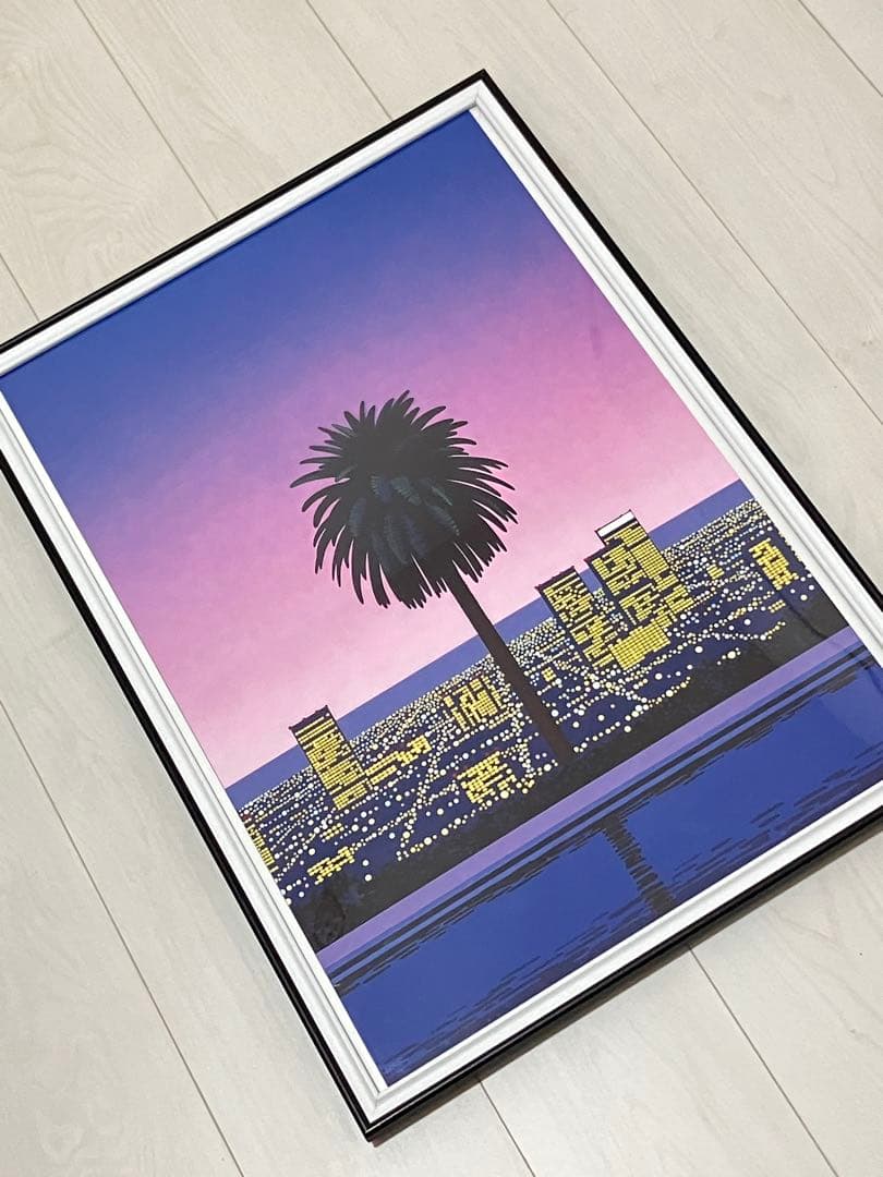 【額縁付き】 永井博（Hiroshi Nagai） A2ポスター 紫