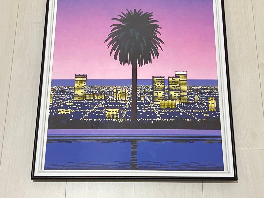 【額縁付き】 永井博（Hiroshi Nagai） A2ポスター 紫