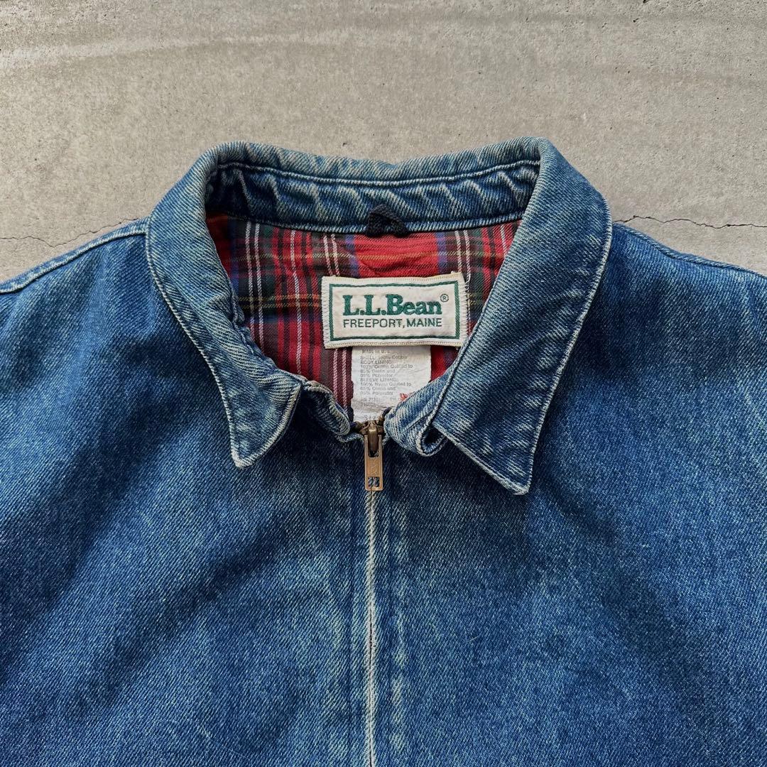 80s エルエルビーン USA製 デニムスイングトップ 鬼フェード 裏チェック