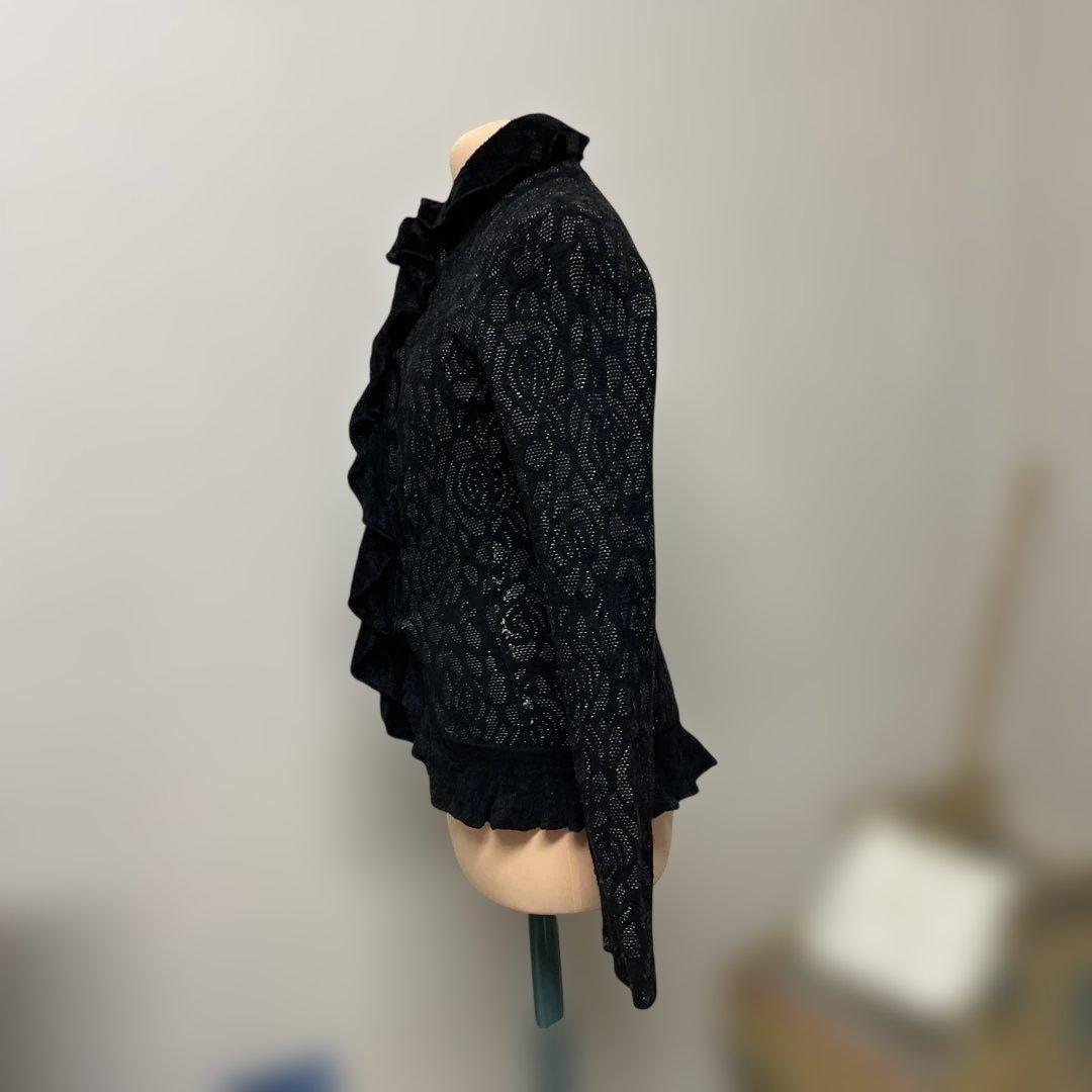 C　美品　アルマーニ　コレツィオーニ　フリル付き長袖カーディガン