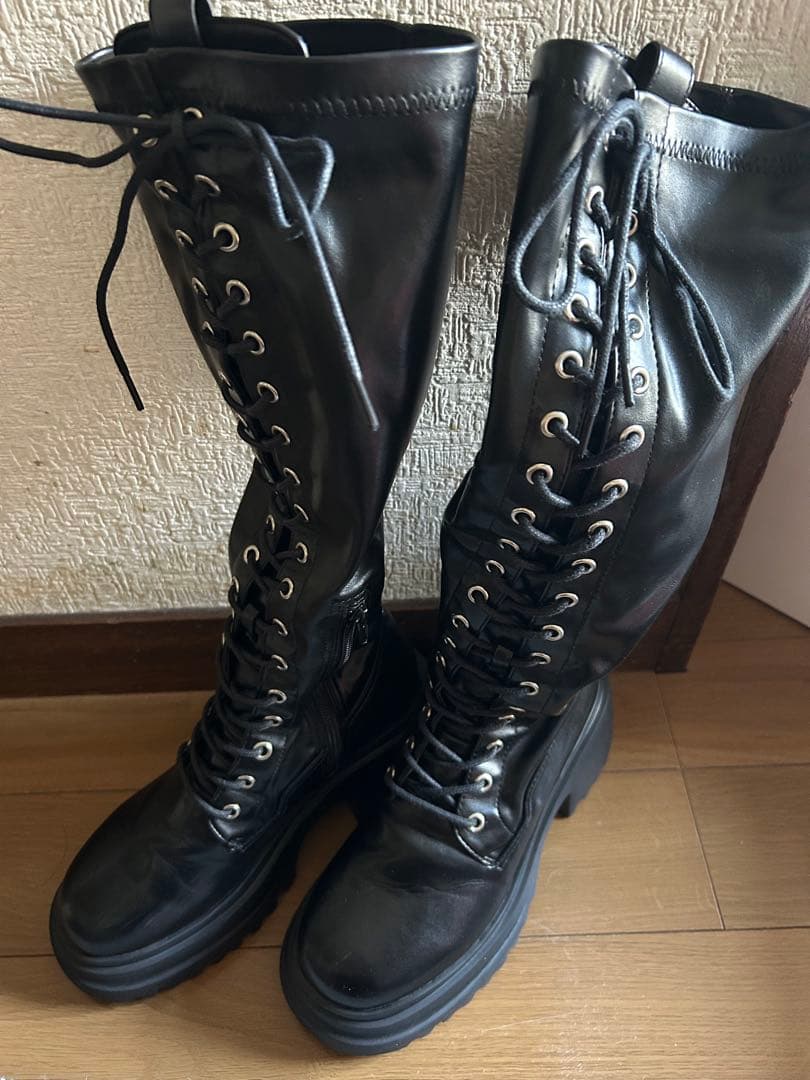 jouetie ストレッチレースアップロングブーツ　Mサイズ