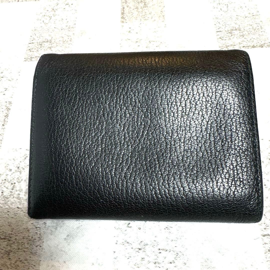 【週末限定セール】ティファニー Tロゴ 三つ折り財布 レザー ブラック