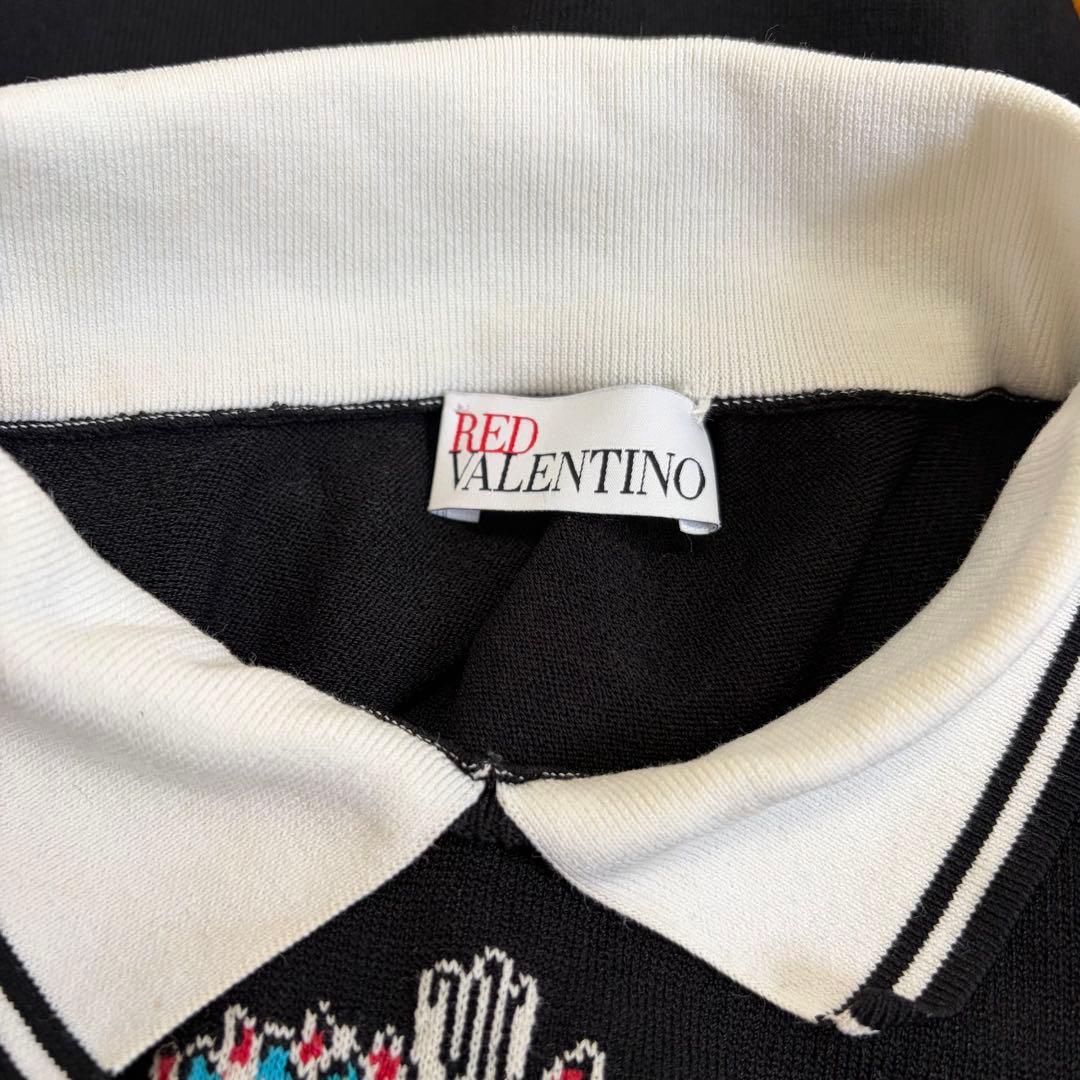 RED VALENTINO ハート刺繍 半袖ニット　ツバメ　刺繍 ワンピース