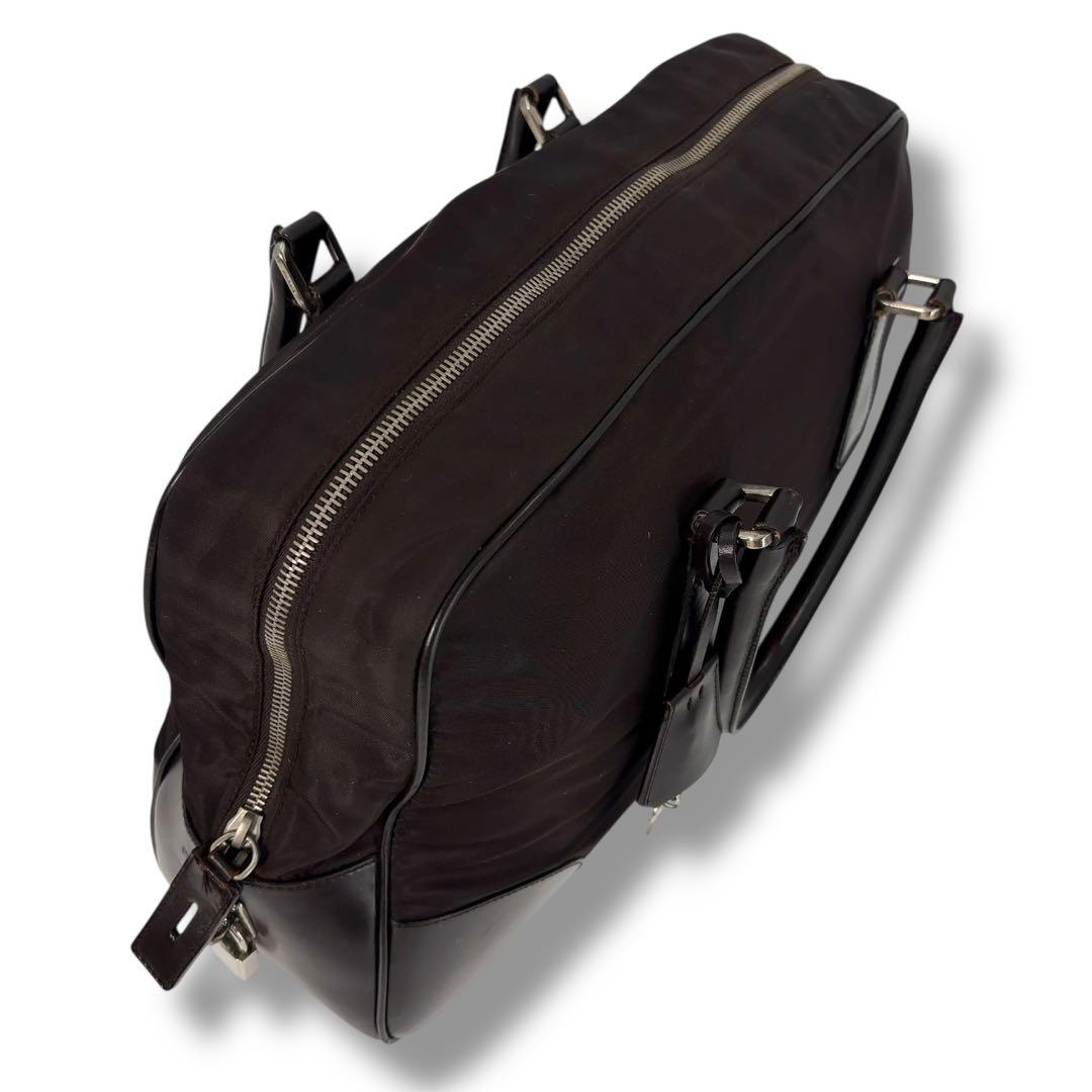【美品】PRADA プラダ ボストンバッグ トート NERO　鍵　三角プレート