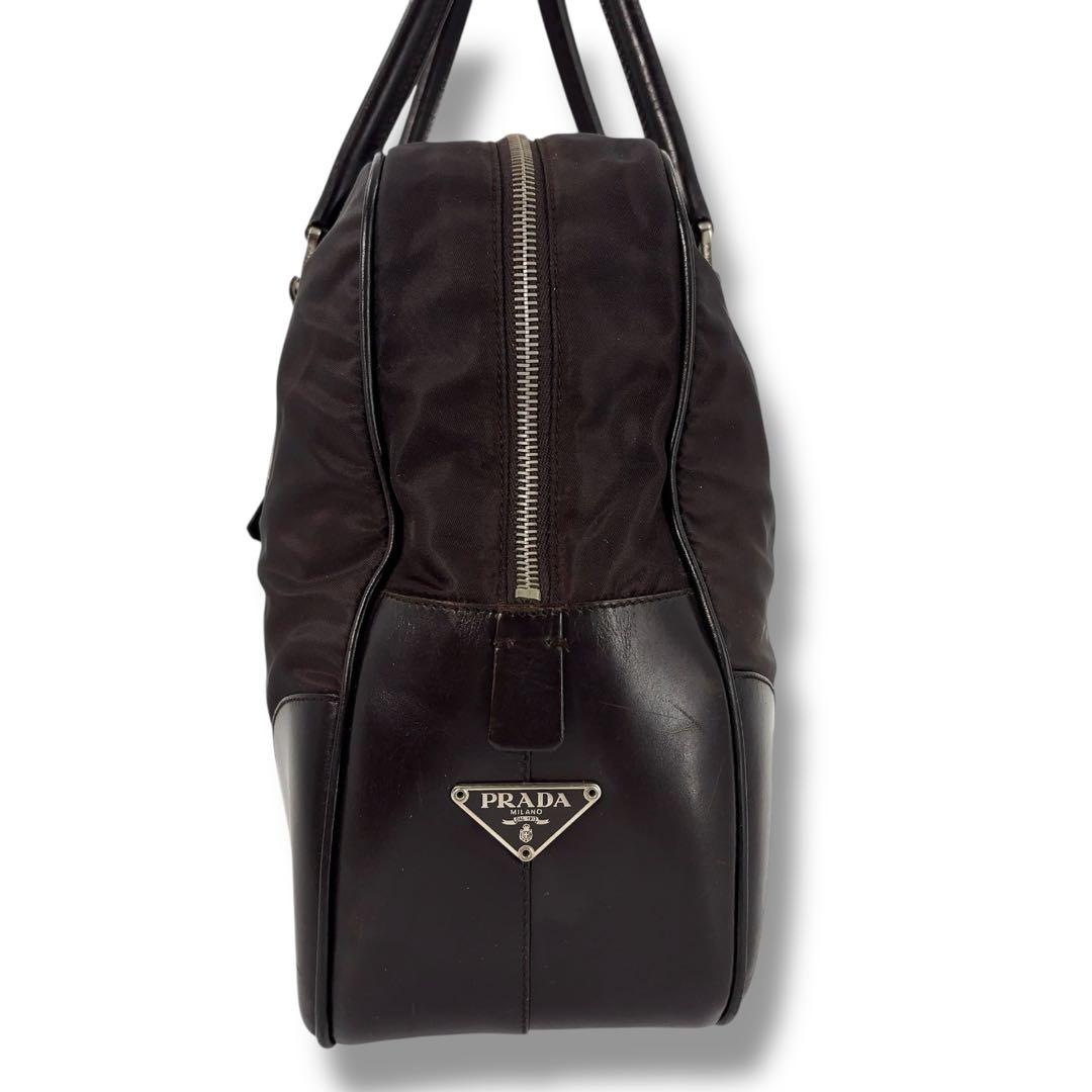 【美品】PRADA プラダ ボストンバッグ トート NERO　鍵　三角プレート