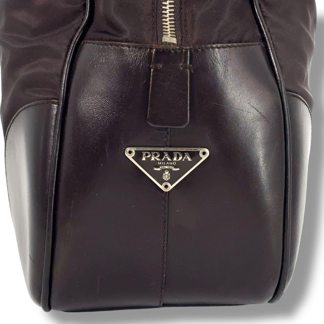 【美品】PRADA プラダ ボストンバッグ トート NERO　鍵　三角プレート