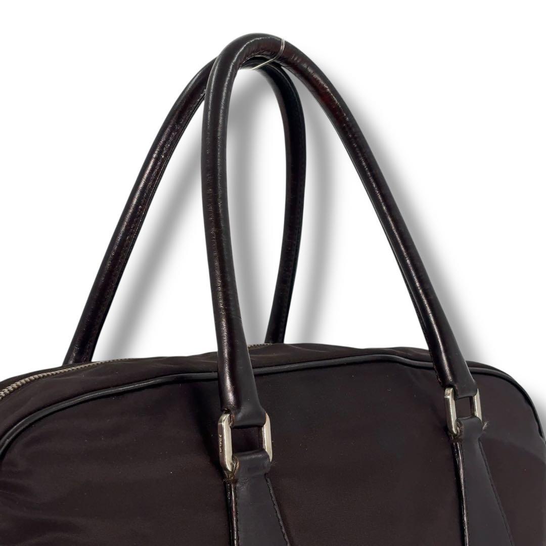 【美品】PRADA プラダ ボストンバッグ トート NERO　鍵　三角プレート