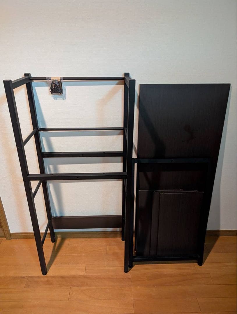 【送料込】NITORI システムデスク ザッキー110 黒 棚付 机 事務デスク