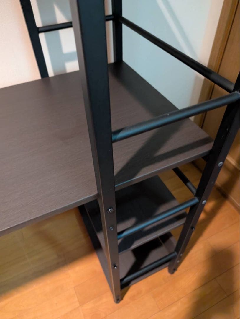 【送料込】NITORI システムデスク ザッキー110 黒 棚付 机 事務デスク