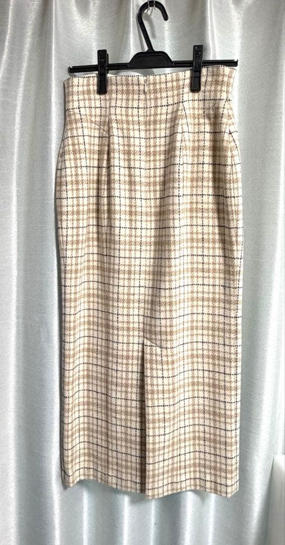 スカート Her lip to Over Check Wool-Blend Skirt
