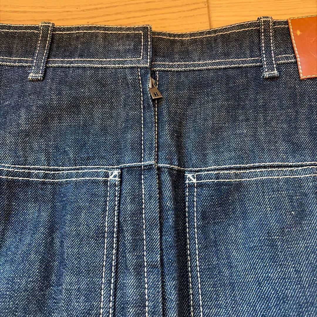 HERMES 36 膝下デニムスカート