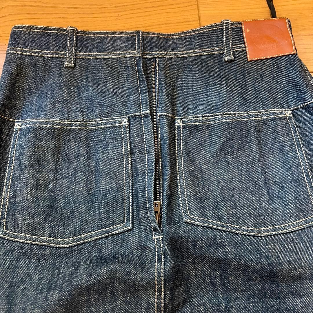 HERMES 36 膝下デニムスカート