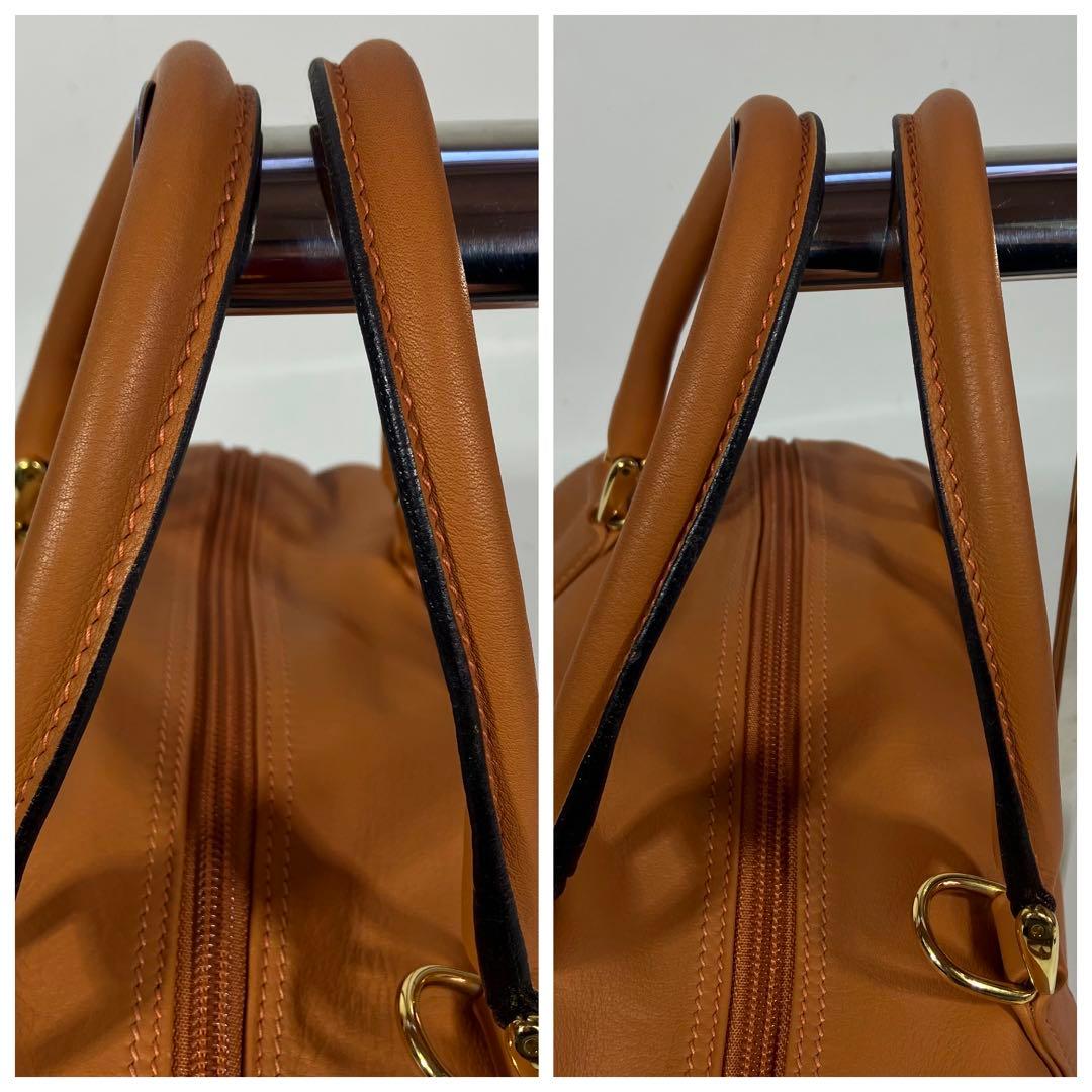 極美品グッチ ２way ボストンバッグ キャメル ブラウンGUCCI ショルダー