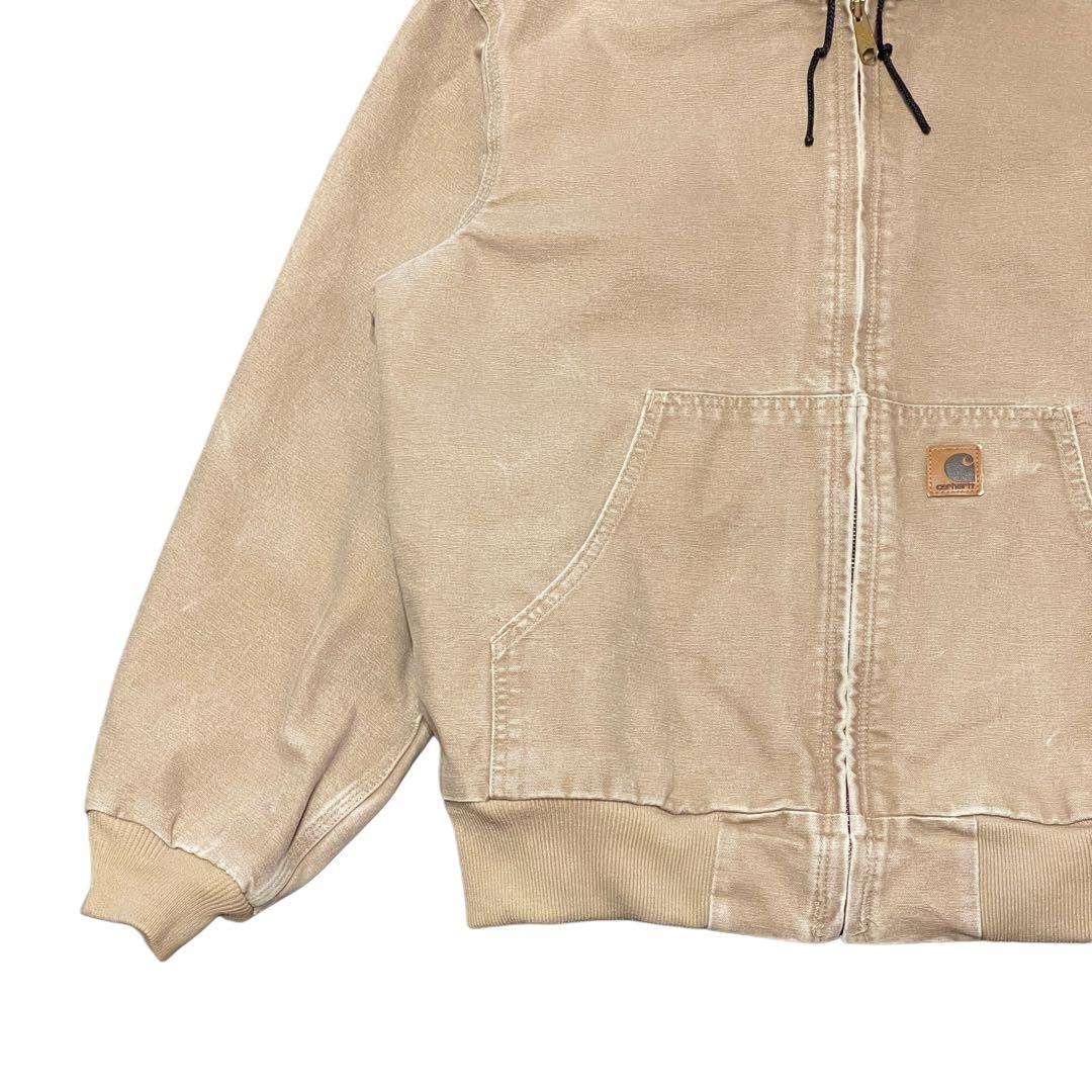 【L】Carhartt アクティブ ジャケット パーカー ベージュ 裏サーマル