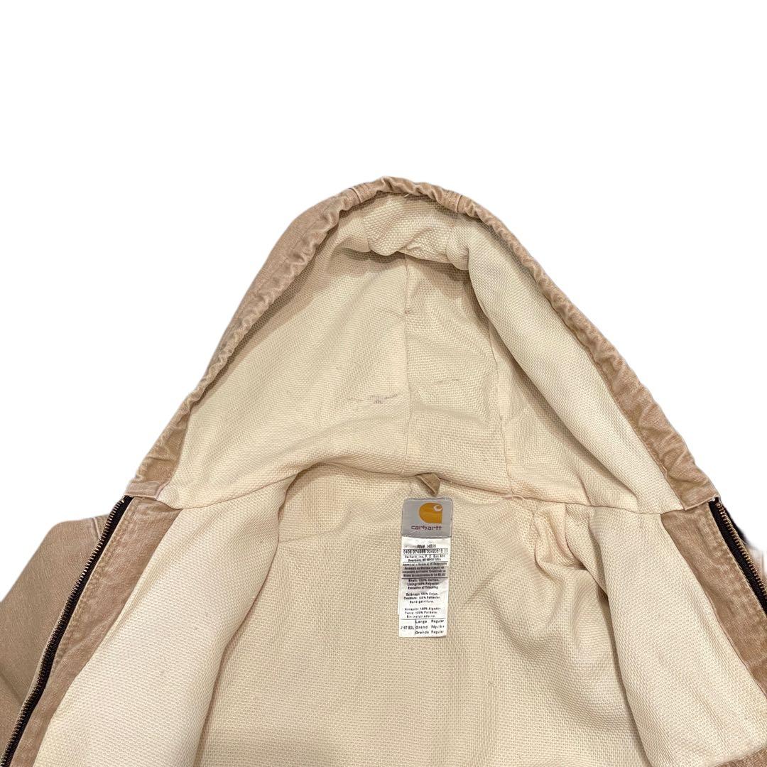 【L】Carhartt アクティブ ジャケット パーカー ベージュ 裏サーマル