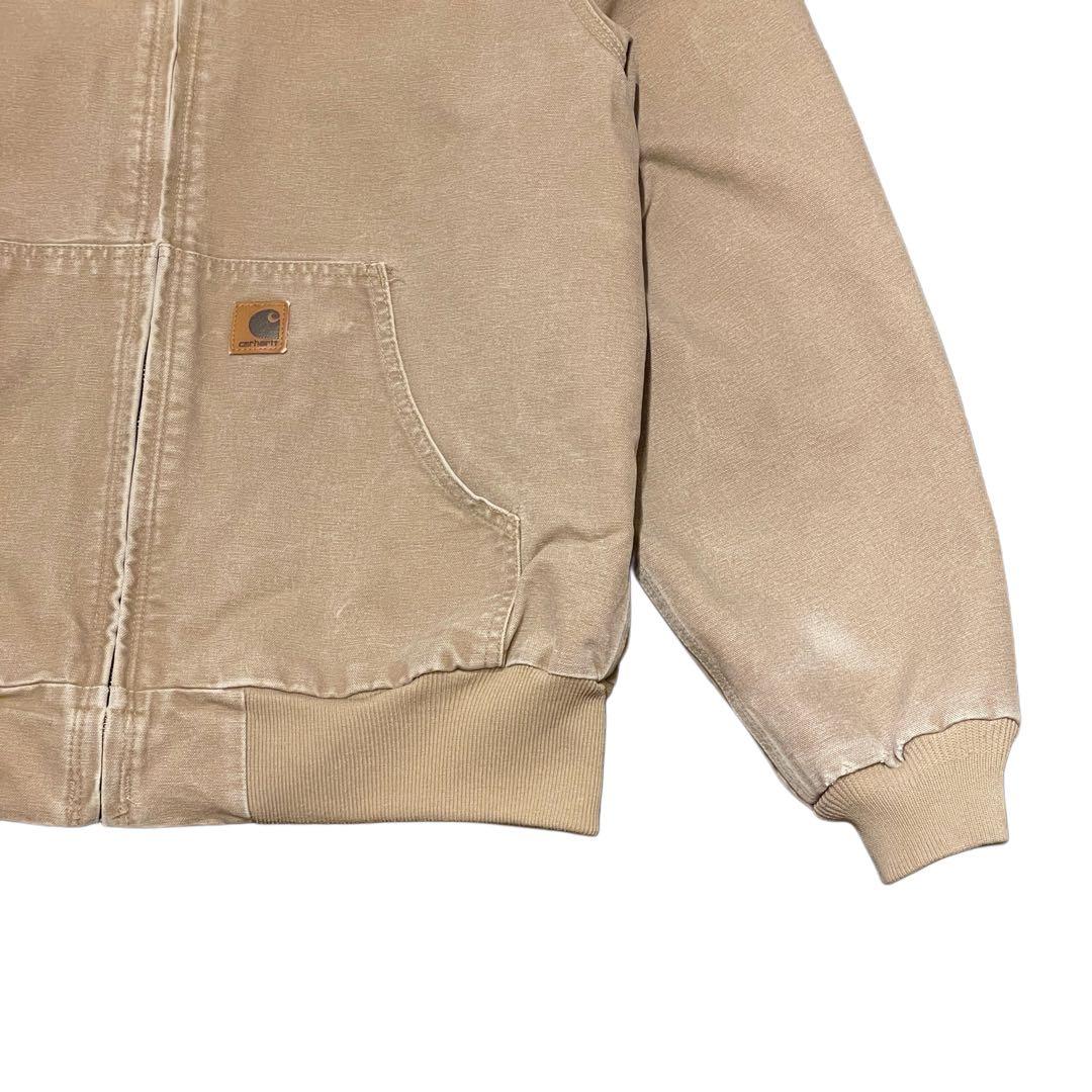 【L】Carhartt アクティブ ジャケット パーカー ベージュ 裏サーマル