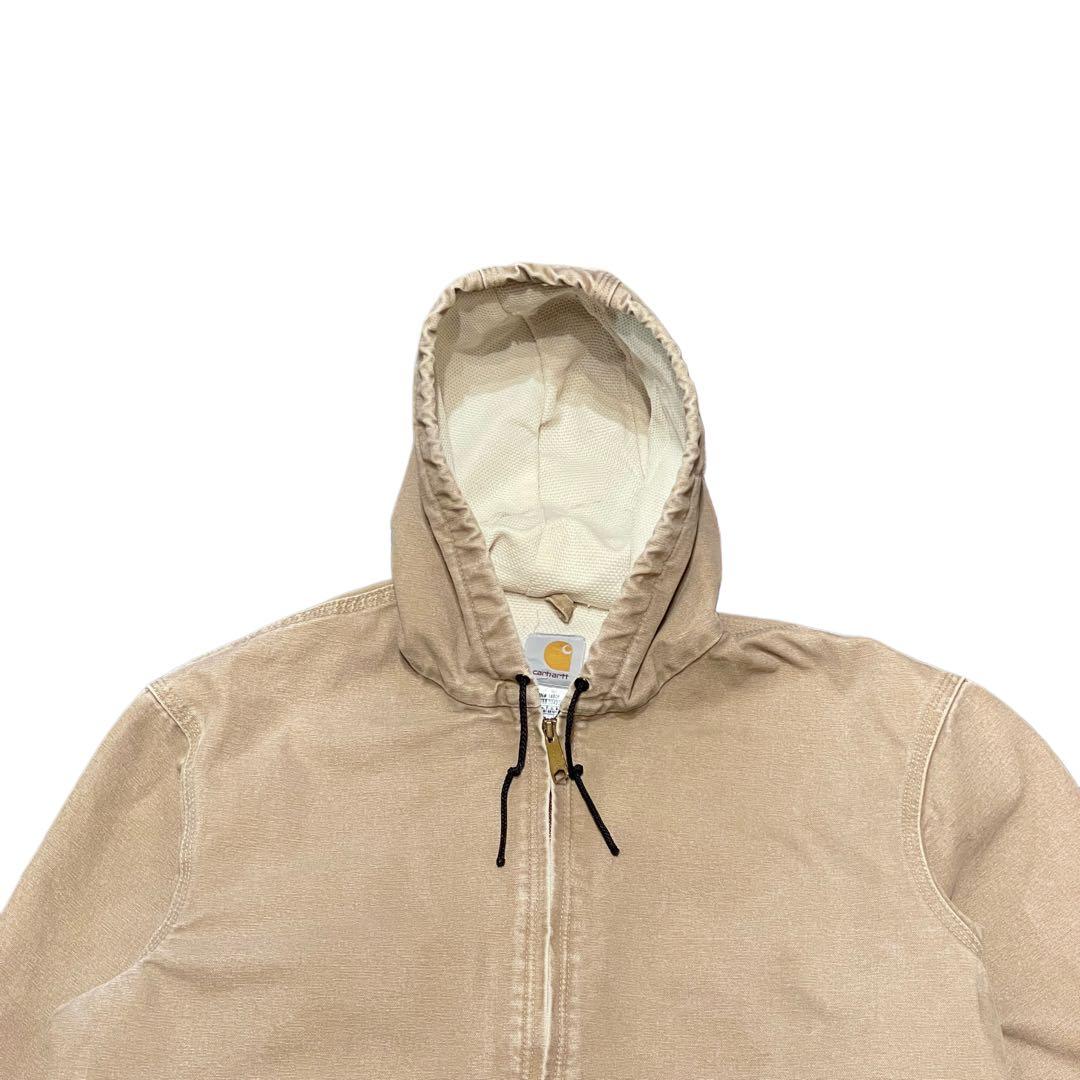 【L】Carhartt アクティブ ジャケット パーカー ベージュ 裏サーマル