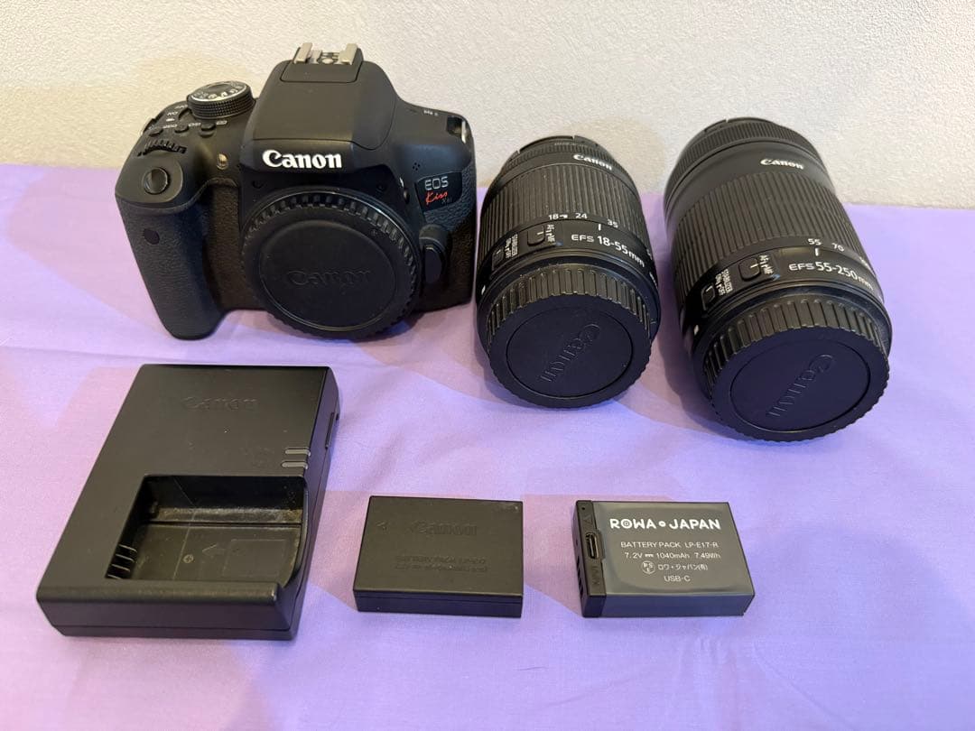 【2/28まで】Canon kiss X8i 本体 レンズ2本付き WiFi接続