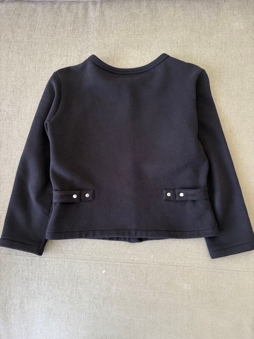 agnes.b アニエスベー カーディガンプレッション 黒 裏起毛 スナップ M