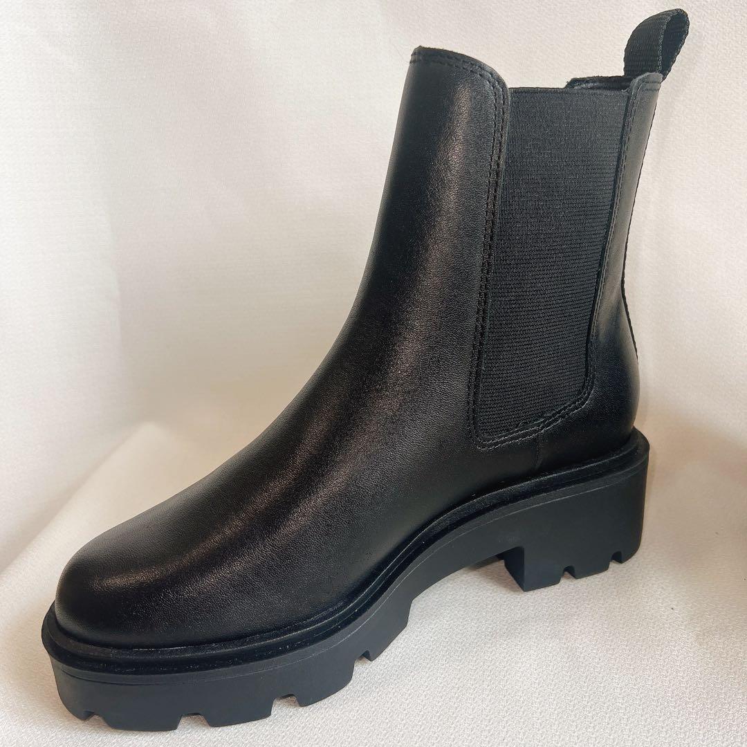 無印良品 レザーチェルシーブーツ Sサイズ(22.5〜23cm) ブラック