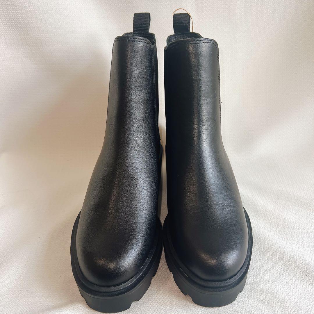 無印良品 レザーチェルシーブーツ Sサイズ(22.5〜23cm) ブラック