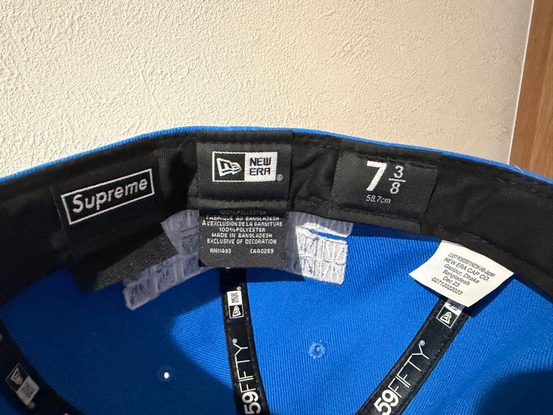 Supreme New Era 59FIFTY キャップ 青 7 3/8