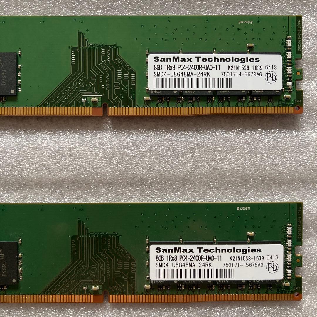 中古 SanMax micronチップ DDR4-2400 8GBx2 16GB
