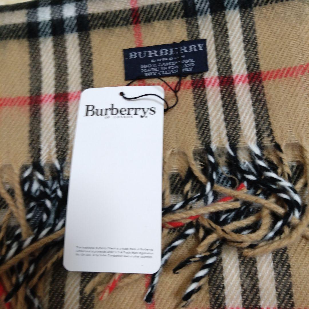 【新品未使用】BURBERRY (バーバリー)チェック柄 マフラーラムウール