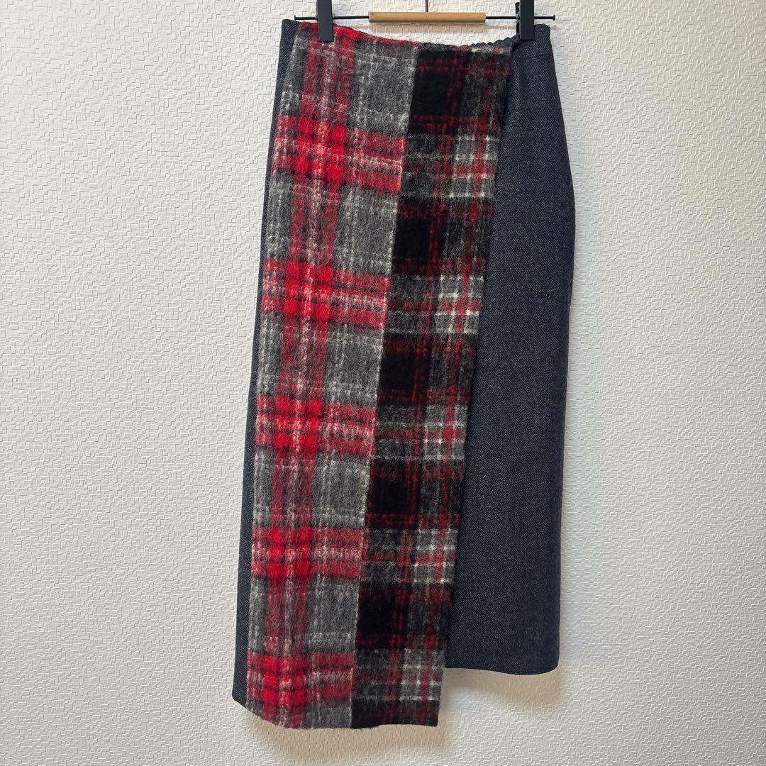 【グレースコンチネンタル】美品 ダイアグラム タイトスカート　チェック　ウール