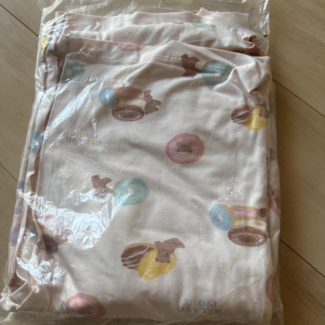 ドーナツベアワンポイントTシャツ&ロングパンツ　ピンク