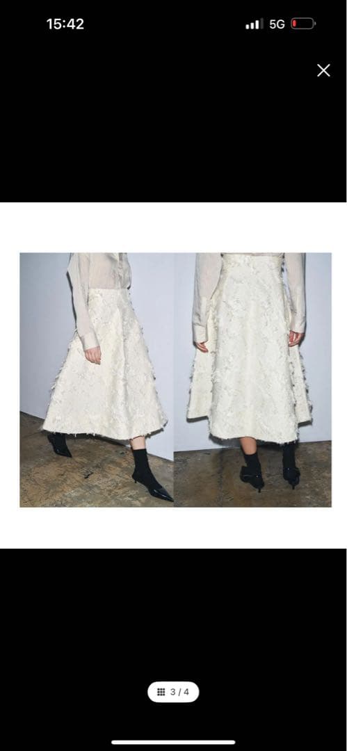 【完売品】ZARA ZWコレクション構造ミディ丈スカート