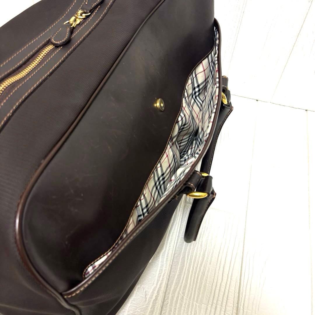 大容量 バーバリー ゴルフ 2WAY ボストンバッグ ノバチェック ブラウン