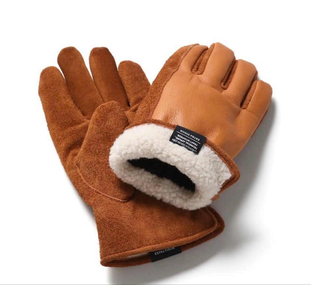 最終値下げ　ネイバーフッド　AW25レザーボアグローブ　ブラウンM