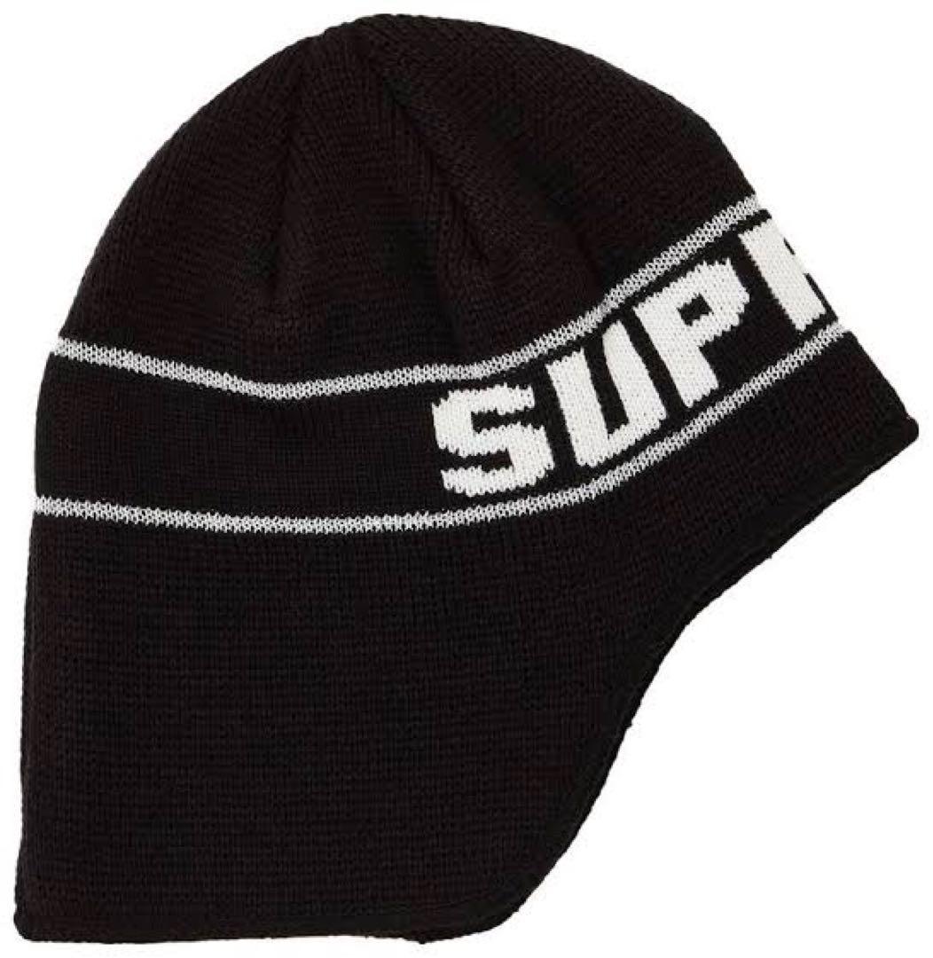 Supreme Earflap Beanie ニット帽　ビーニー　ブラック　黒