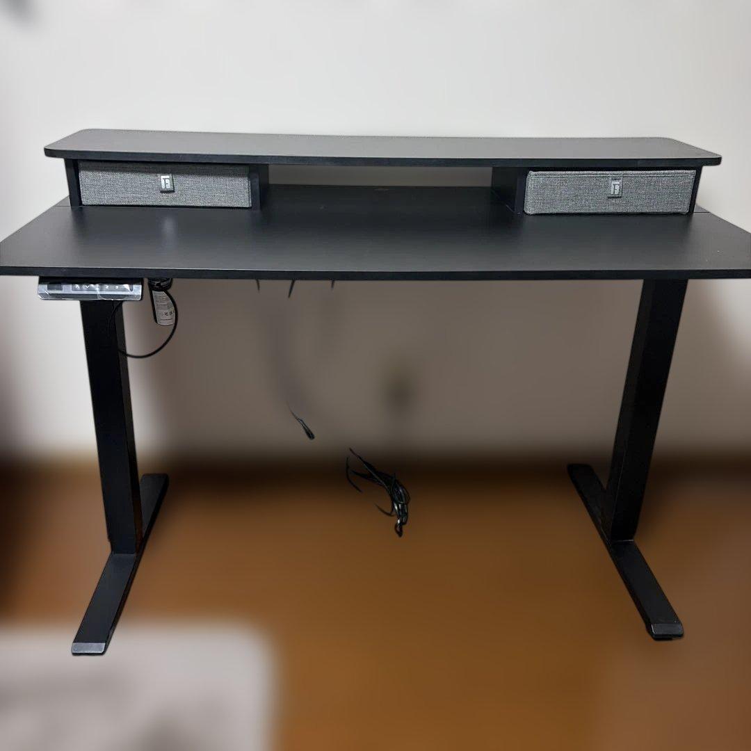 FEZIBO 幅140*奥行き60cm モニター台付き　電動昇降デスク