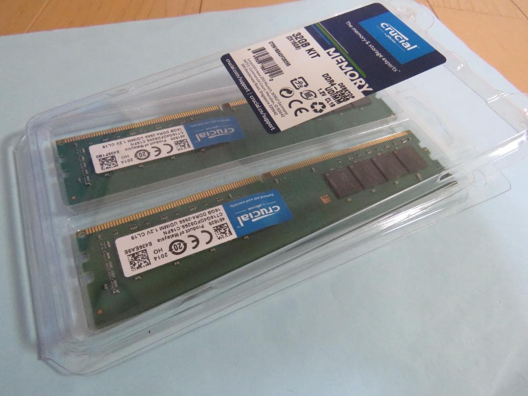 Crucial 32GBメモリ(16GB×2) DDR4-2666【動作確認済】