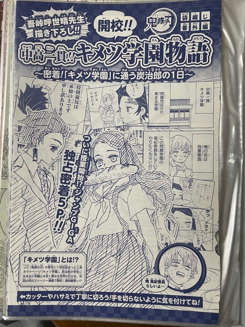 鬼滅の刃　カラーページ　切り抜き