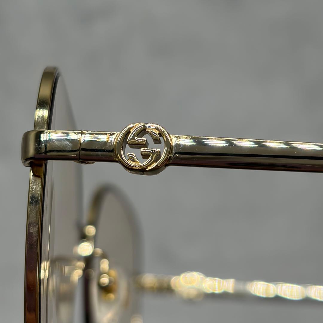 GUCCI GG1089SA ゴールド チェーン メタル サングラス XL